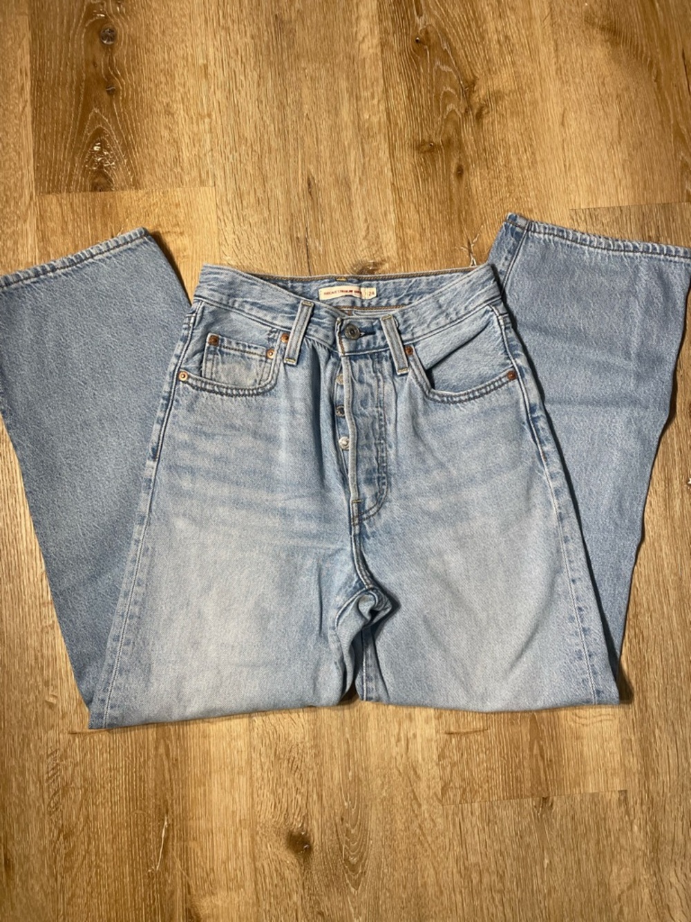 Levi's Light Blue Ribcage Straight Ankle Jeans